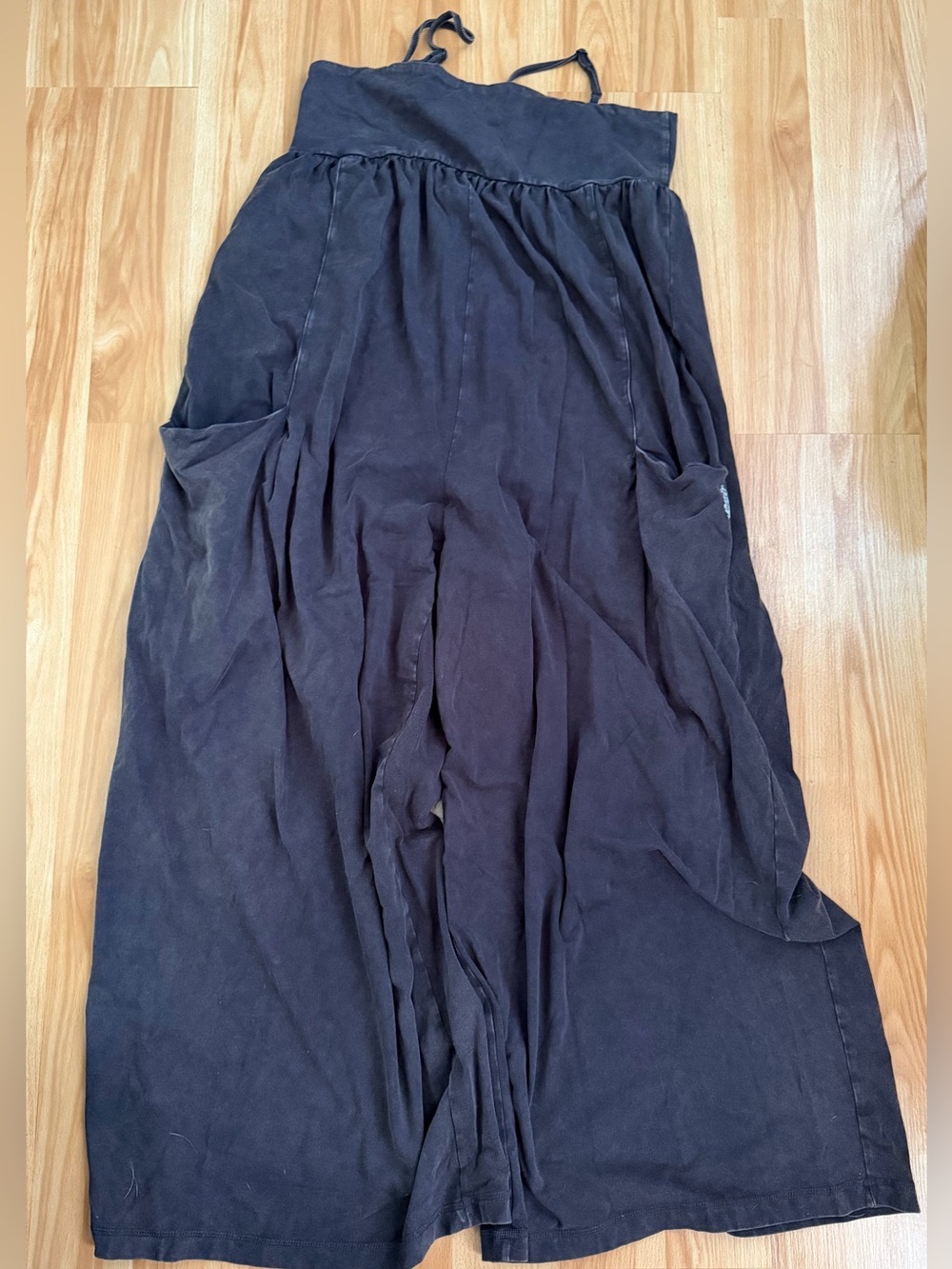 Free People Black Wide-Leg Jumpsuit with Pockets